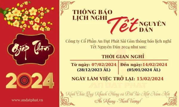 THÔNG BÁO LỊCH NGHỈ TẾT NGUYÊN ĐÁN 2024