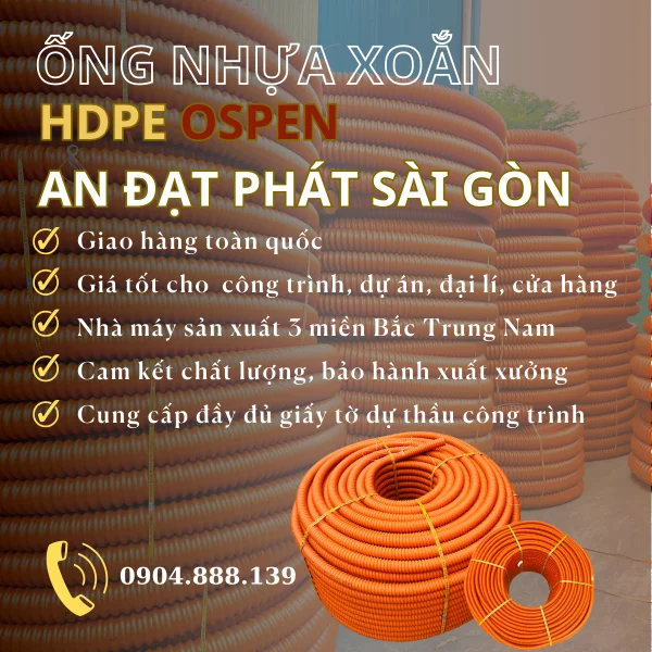Ống nhựa xoắn HDPE OSPEN bảo hành bao lâu?