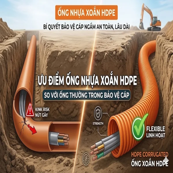 ƯU ĐIỂM ỐNG NHỰA XOẮN HDPE SO VỚI ỐNG THƯỜNG