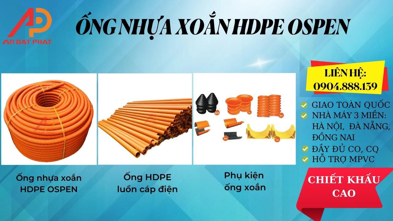 Phụ kiện ống nhựa xoắn hdpe ospen