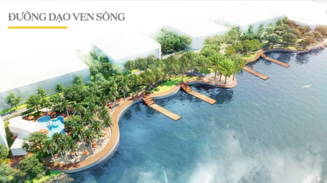 Đường dạo ven sông xanh mát